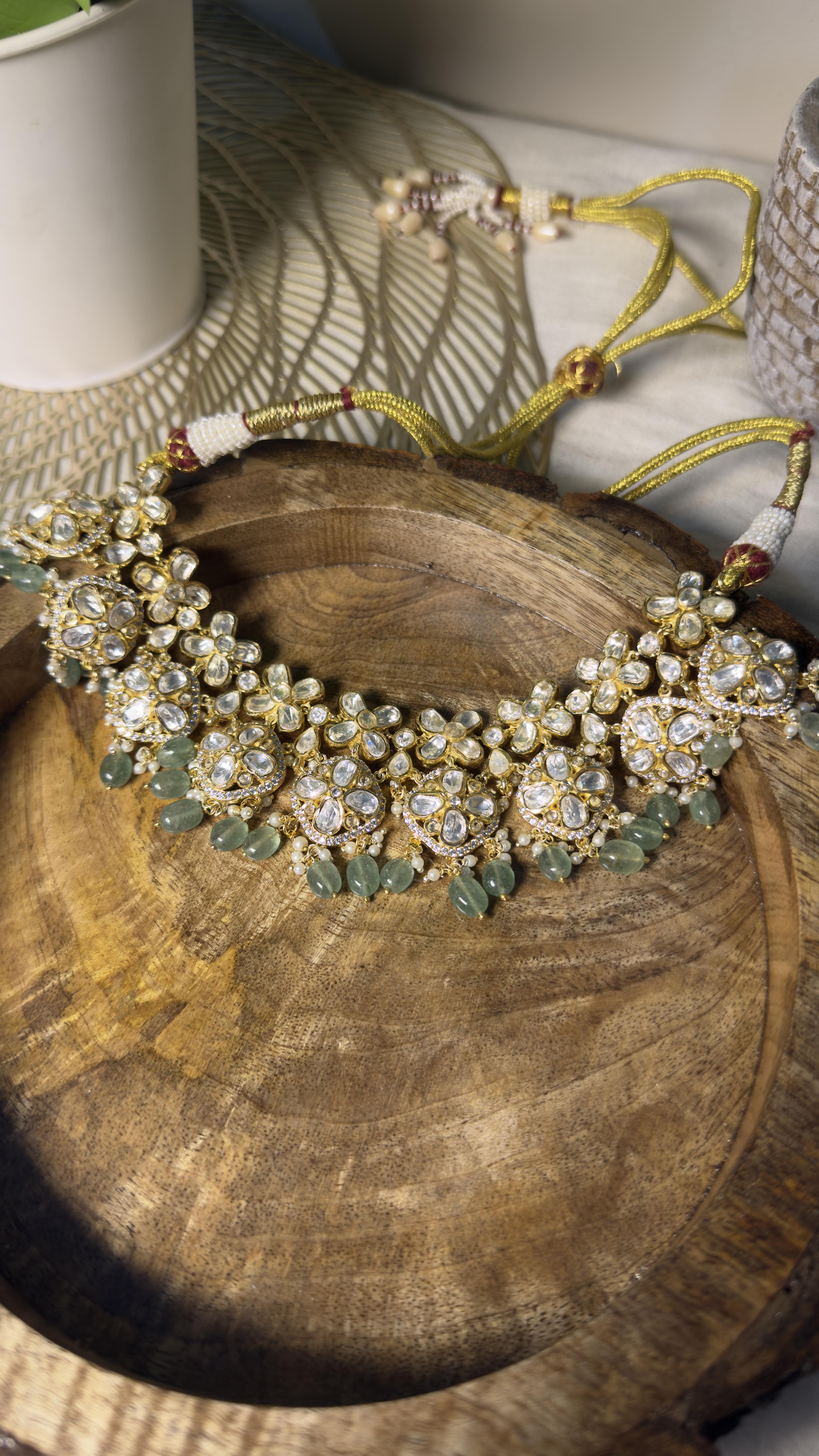 Vrinda- Moissanite Polki Set