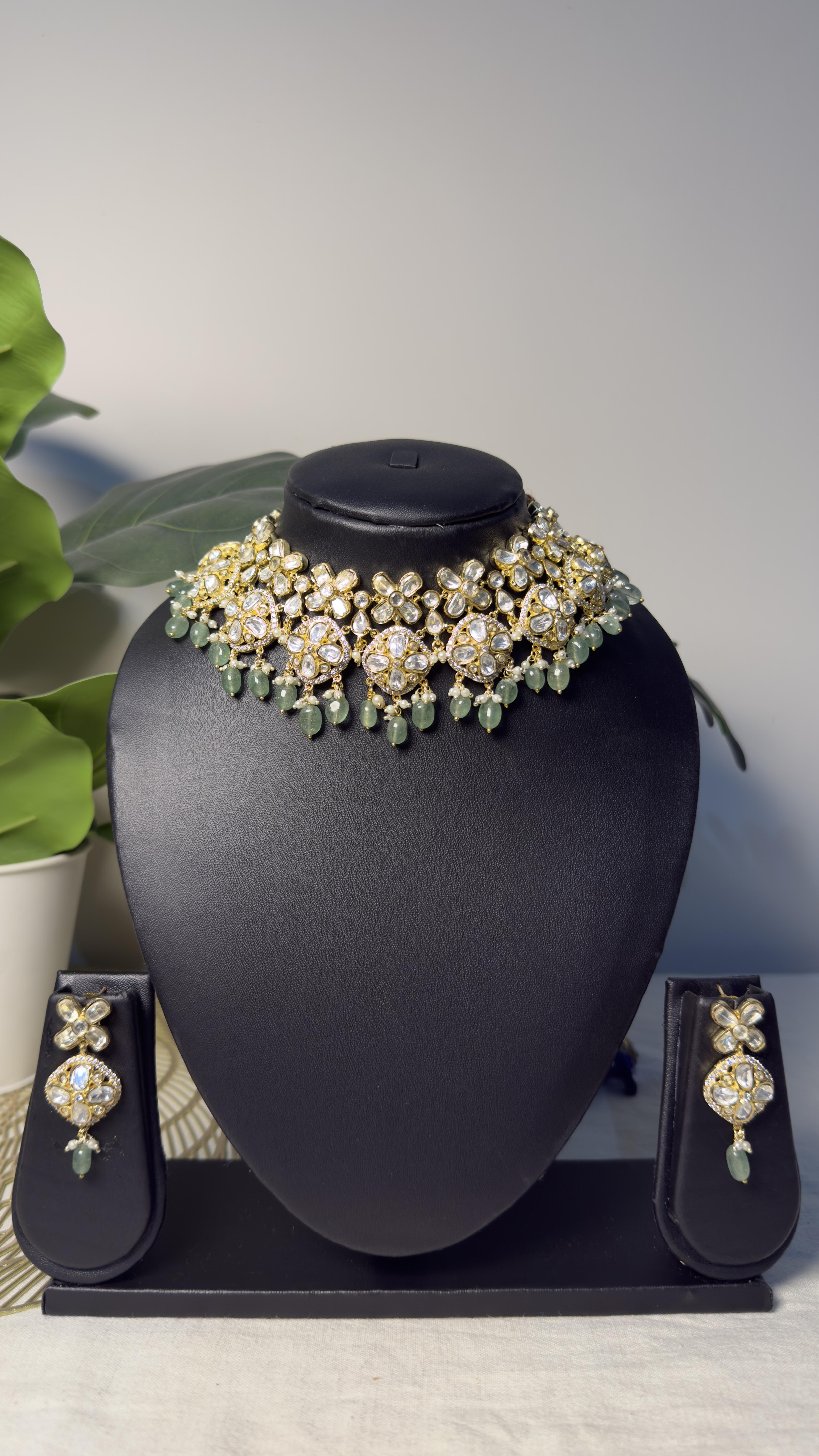 Vrinda- Moissanite Polki Set